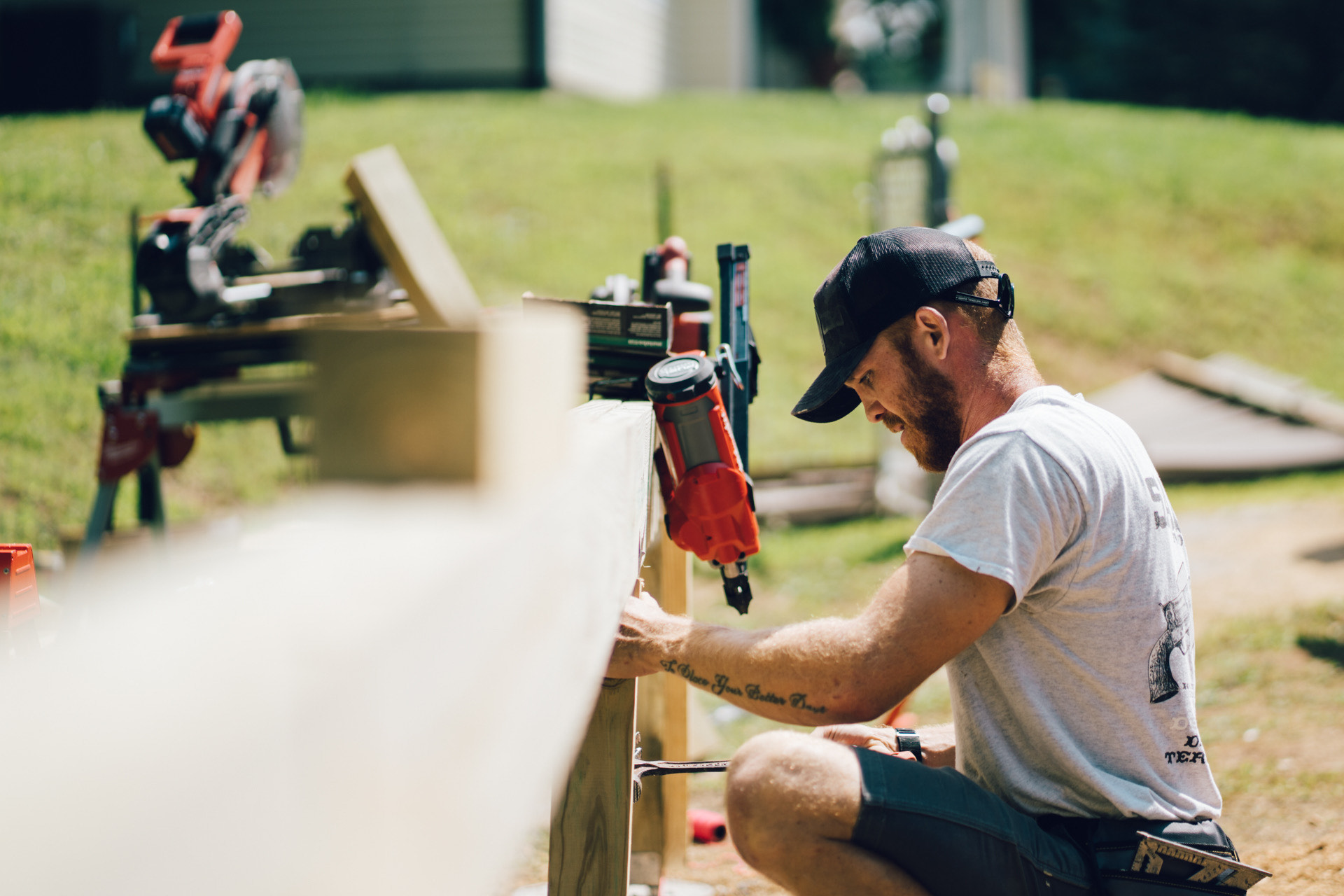 Man Working on Deck Construction in Cleveland TN